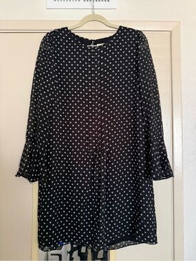 Max Studio Black Floral Dot Blouse